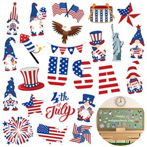 haooryx 52pcs presidents' day bulletin border decorations motivational posters, 4th of july border trim blackboard decal independent day stickers for memorial day school classroom door wall decor