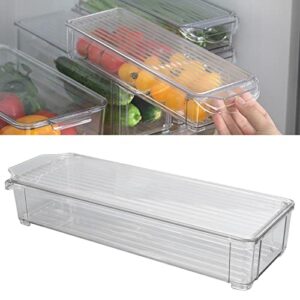 FTVOGUE Clear Plastic Organizing Bin Large Capacity Storage Organizer for Kitchen Fridge Pantry Organization(5.5cm Height), Storage Box Storage Box