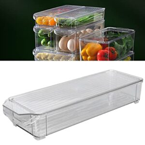 FTVOGUE Clear Plastic Organizing Bin Large Capacity Storage Organizer for Kitchen Fridge Pantry Organization(5.5cm Height), Storage Box Storage Box