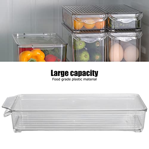 FTVOGUE Clear Plastic Organizing Bin Large Capacity Storage Organizer for Kitchen Fridge Pantry Organization(5.5cm Height), Storage Box Storage Box