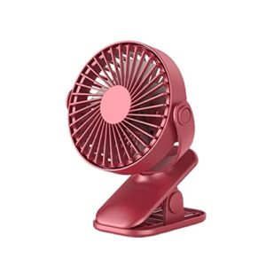 jkyyds fan - usb rechargeable desk fan clip-on mini desk fan 360 degree rotation adjustable clip-on fan student dormitory (color : red fan)