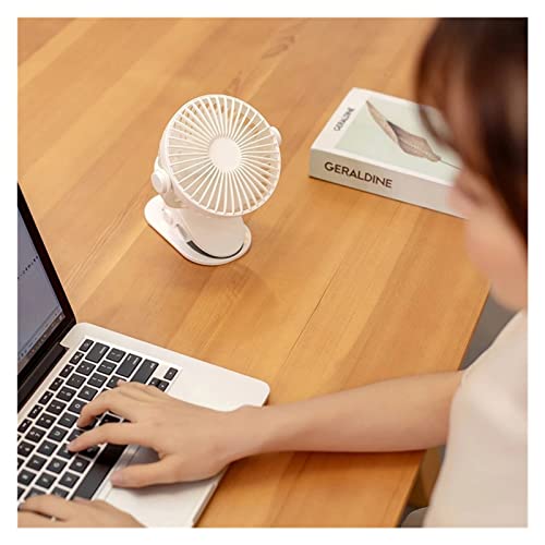 JKYYDS Fan - USB Rechargeable Desk Fan Clip-on Mini Desk Fan 360 Degree Rotation Adjustable Clip-on Fan Student Dormitory (Color : Red Fan)