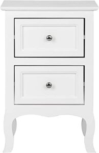cipacho white nightstands with 2 drawers, end table for bedrooms, small bed side table/night stand for small spaces, college dorm, kids’ room, living room