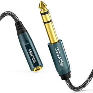 SOLMIMI 1/4 to 3.5mm Headphone Jack Adapter, 1/4 to 1/8 6.35mm Male to 3.5mm Female TRS Stereo Adapter Headset Adapter, 3.5mm TRRS to Dual 3.5mm Audio Mic, Headphone Y Splitter