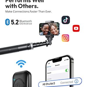 𝗡𝗲𝘄𝗲𝘀𝘁 60'' iPhone Tripod Stand, TODI Selfie Stick Tripod with Remote, Upgraded Cellphone Tripod & Gym Tripod for iPhone Compatible with iPhone 14 13 12 11 Pro Max/Samsung/GoPro/Webcam