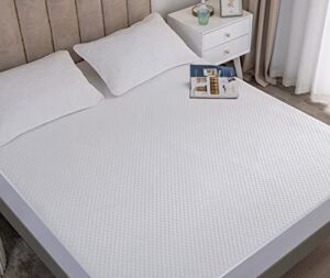 highseason 100% waterproof cooling mattress protector king size with 3d air fabric cooling feel ultra soft protector cover breathable noiseless fitted 8" - 21" extra deep pocket (78"x80", white)