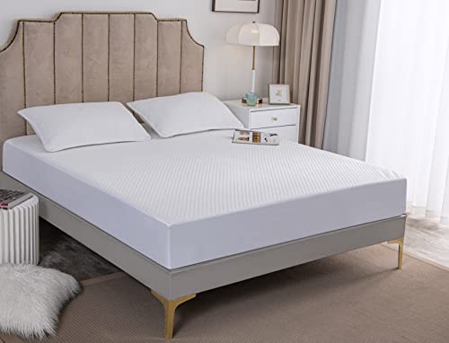 HIGHSEASON 100% Waterproof Cooling Mattress Protector King Size with 3D Air Fabric Cooling Feel Ultra Soft Protector Cover Breathable Noiseless Fitted 8" - 21" Extra Deep Pocket (78"X80", White)