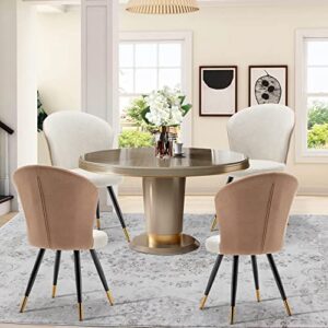 ALISH Dining Chairs, Modern Dining Chairs Set of 2, Uphosltered Dining Room Chairs Kitchen Chairs Desk Chairs Armless Side Chairs Beige