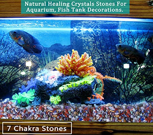 MAIBAOTA Natural 7 Chakra Crystal Quartz Rocks Chips Vase Filler Rocks for Succulent Plant Small Fish Tank Aquarium Gravel Decorative Pebbles Stones(200 gram)