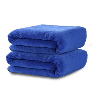 lusaya multipurpose microfiber towel,professional grade car wash towels ( 2 pieces 27.5 x 65 ) , super absorbent microfiber car towel, for car, truck, locomotive, yacht，special motor vehicle(blue, 2)