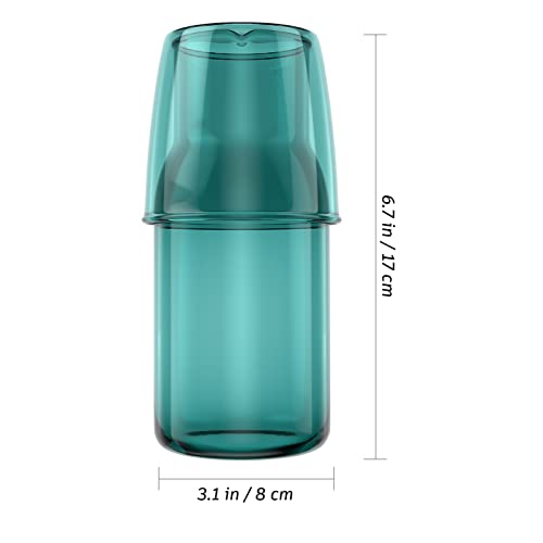 ABOOFAN Water Bottle Bedside Water Carafe with Tumbler Glass Bedside Night Water Carafe Set Pitcher Glass Water Cup Night Set 550ml for Midnight Drink Home Office Hotel