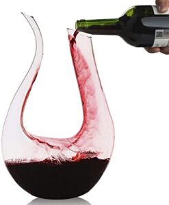 logfoy wine decanter, hand blown wine carafe, lead-free aerating glass,classic wine breather gift,wine accessories 1500ml