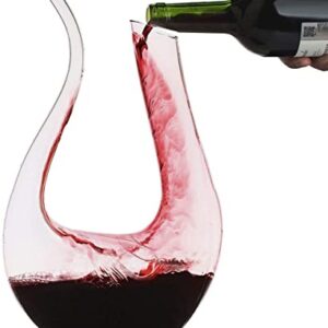 LOGFOY Wine Decanter, Hand Blown Wine Carafe, Lead-Free Aerating Glass,Classic Wine Breather Gift,Wine Accessories 1500ml