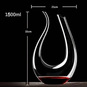 LOGFOY Wine Decanter, Hand Blown Wine Carafe, Lead-Free Aerating Glass,Classic Wine Breather Gift,Wine Accessories 1500ml