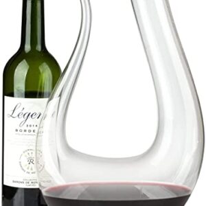 LOGFOY Wine Decanter, Hand Blown Wine Carafe, Lead-Free Aerating Glass,Classic Wine Breather Gift,Wine Accessories 1500ml