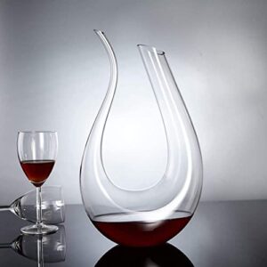 LOGFOY Wine Decanter, Hand Blown Wine Carafe, Lead-Free Aerating Glass,Classic Wine Breather Gift,Wine Accessories 1500ml