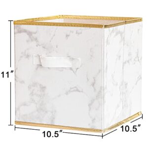 DAMAHOME Storage Bins | Foldable Storage Bins Set of 6 Marble and Set of 6 Gray