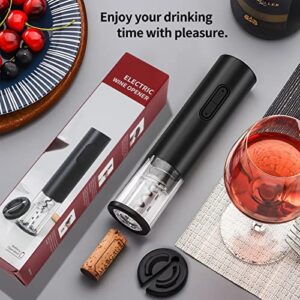 FYY Electric Wine Opener, Electric Wine Bottle Openers with Foil Cutter, Battery Operated Automatic Electric Wine Opener for Wine Lovers Gift Home Kitchen Party Bar Wedding Black