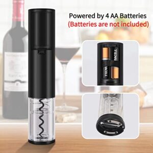 FYY Electric Wine Opener, Electric Wine Bottle Openers with Foil Cutter, Battery Operated Automatic Electric Wine Opener for Wine Lovers Gift Home Kitchen Party Bar Wedding Black