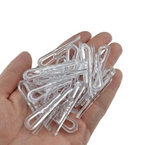 hahiyo 2 inches/50mm 120pcs clear plastic u shape alligator clips clothespins garment shirt folding clips with teeth for sewing room folding board sock tie pant securing fabric to comic book board