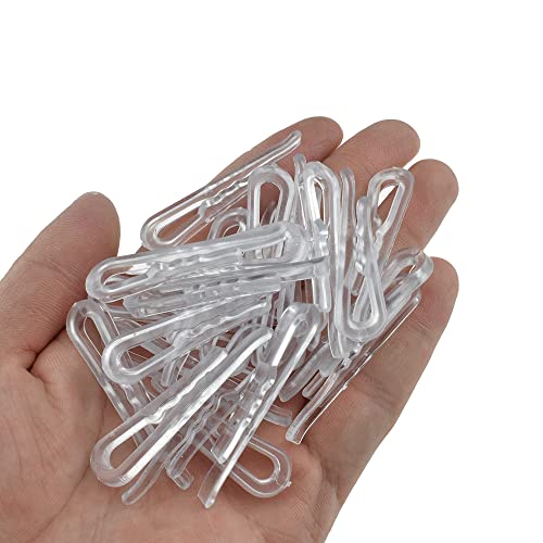 HAHIYO 2 inches/50mm 120Pcs Clear Plastic U Shape Alligator Clips Clothespins Garment Shirt Folding Clips with Teeth for Sewing Room Folding Board Sock Tie Pant Securing Fabric to Comic Book Board