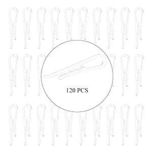 HAHIYO 2 inches/50mm 120Pcs Clear Plastic U Shape Alligator Clips Clothespins Garment Shirt Folding Clips with Teeth for Sewing Room Folding Board Sock Tie Pant Securing Fabric to Comic Book Board