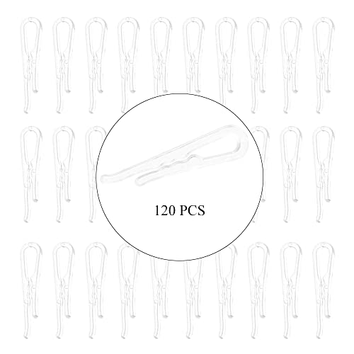 HAHIYO 2 inches/50mm 120Pcs Clear Plastic U Shape Alligator Clips Clothespins Garment Shirt Folding Clips with Teeth for Sewing Room Folding Board Sock Tie Pant Securing Fabric to Comic Book Board