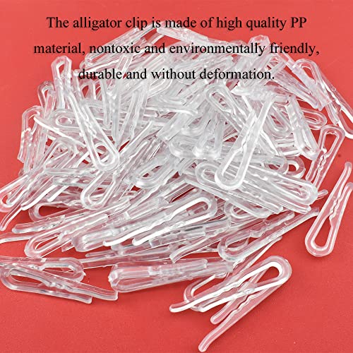 HAHIYO 2 inches/50mm 120Pcs Clear Plastic U Shape Alligator Clips Clothespins Garment Shirt Folding Clips with Teeth for Sewing Room Folding Board Sock Tie Pant Securing Fabric to Comic Book Board