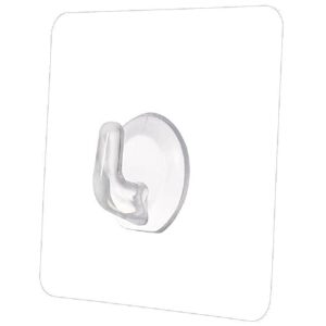 cqczb transparent self-adhesive hook wall hook, suitable for bathroom,kitchen home office stainless steel wall,waterproofpunch-freenail-freestickyhookplasticmulti-purpose (b---20pcs)