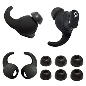 luckvan memory foam ear tips for beats studio buds earhooks for beats earbuds replacement grip cover for beats studio buds ear tips fit in charging case, black