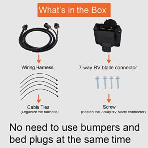 56070 7-Pin 7-Foot Trailer Wiring Harness,Vehicle-Side Truck Bed 5th Wheel & Gooseneck Trailers Extension Compatible with Ford,GMC,Chevrolet,Ram,Dodge,Nissan,Toyota 1997-2021