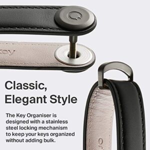 Orbitkey Leather Key Organizer Espresso with Brown Stitching Bottle Opener Compatible Key Organizer & Key Ring