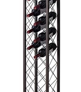 KB Designs - 13 Bottle Freestanding Floor Tower Wine Bottle Holder Rack, Pewter Finish