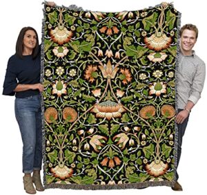 pure country weavers william morris lodden tole blanket - arts & crafts - gift tapestry throw woven from cotton - made in the usa (72x54)