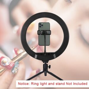 Ring Light Phone Holder, 2 Pack Flexible Ring Light Phone Holder Attachment with Hot Shoe and 1/4 Adapter, Cell Phone Holder Mount for Ring Light and Tripod Stand Replacement