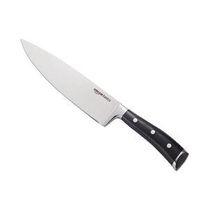 amazon basics classic 8-inch chef’s knife with three rivets, silver