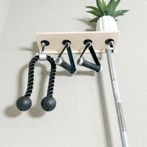 Bush Acres Dezirae- 18" Smart Gym Organizer - 4 Flush T Lock Clips - Includes Shelf - Compatible w Tonal TLock Accessories