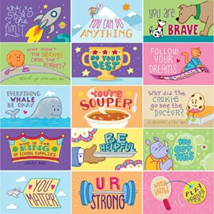 youngever 300 pack lunch box cards for kids, 50 unique design, lunch box notes, motivational and inspirational thinking cards