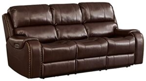 signature design by ashley latimer power reclining sofa with adjustable headrest, brown