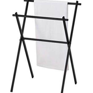 KB Designs - Modern 2 Tier Metal Freestanding Bathroom Towel Rack Stand, Black