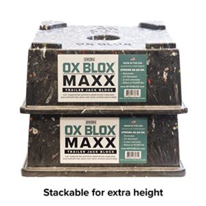 OX BLOX MAXX (6-Pack), RV Jack Block for 9" Round Feet | 5th Wheel Camper Blocks for Stabilizers and Tongue Jack | 9" and Smaller Jack feet nest securely Within ridges | 6 Blocks