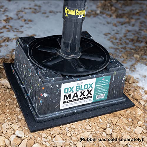 OX BLOX MAXX (6-Pack), RV Jack Block for 9" Round Feet | 5th Wheel Camper Blocks for Stabilizers and Tongue Jack | 9" and Smaller Jack feet nest securely Within ridges | 6 Blocks