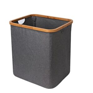 60l capacity bamboo laundry basket with handle, foldable laundry basket, hamper