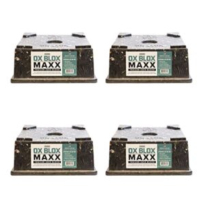 ox blox maxx (4-pack), rv jack block for 9" round feet | 5th wheel camper blocks for stabilizers and tongue jack | 9" and smaller jack feet nest securely within ridges | 4 blocks