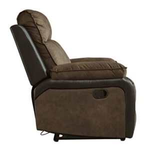 Signature Design by Ashley Woodsway Traditional Pull Tab Reclining Loveseat, Brown