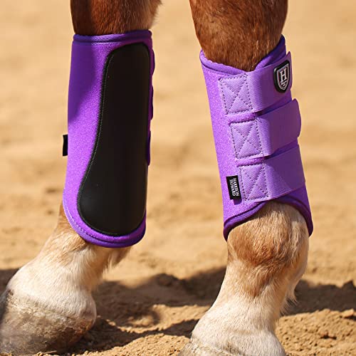 Harrison Howard Essential Horse Splint Boots Sport Brushing Boots for Horse-Regal Purple