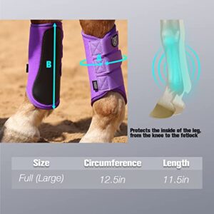 Harrison Howard Essential Horse Splint Boots Sport Brushing Boots for Horse-Regal Purple