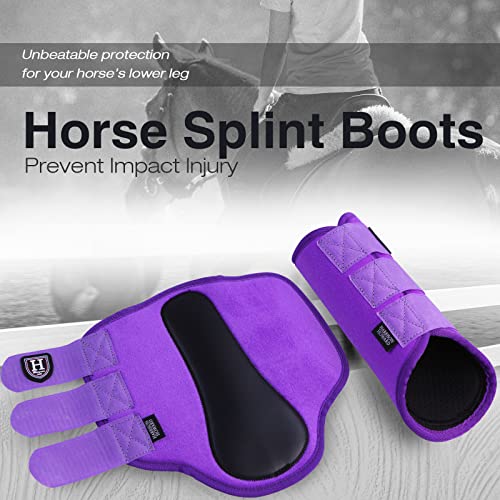 Harrison Howard Essential Horse Splint Boots Sport Brushing Boots for Horse-Regal Purple