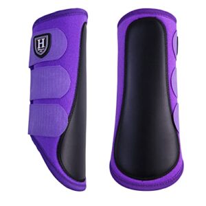 Harrison Howard Essential Horse Splint Boots Sport Brushing Boots for Horse-Regal Purple