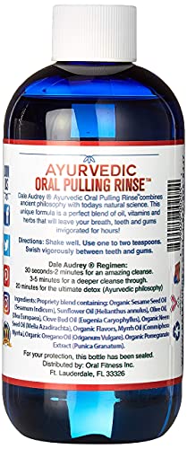 Dale Audrey Natural Oil Pulling for Teeth and Gums | Cinnamon Flavoured Oral Rinse Mouthwash for Bad Breath | Organic Essential Oils to Whitening Teeth & Freshen Breath | (16oz)